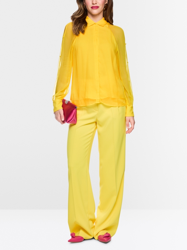 Double-layer cut-out viscose blouse