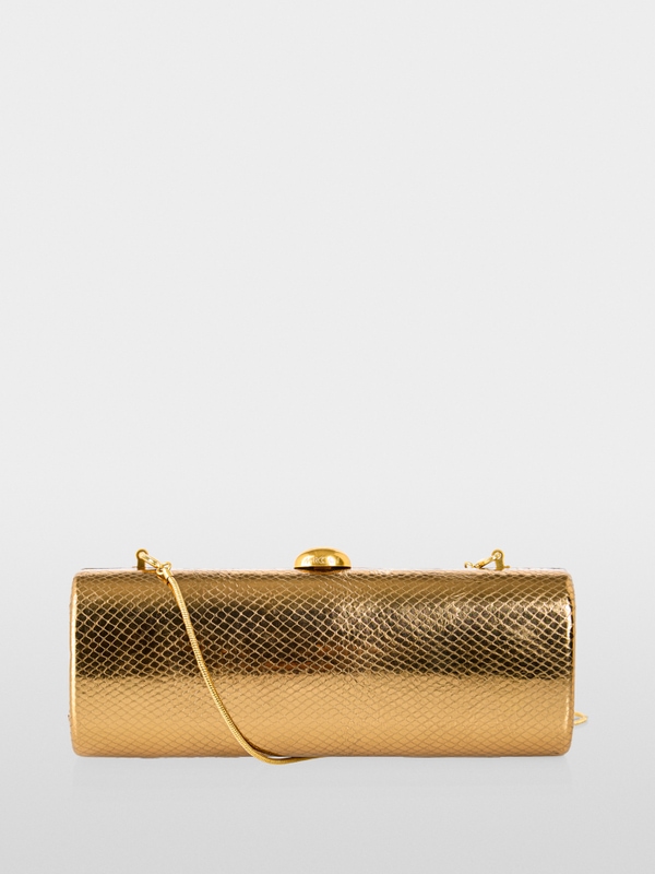 Leather clutch in snake look
