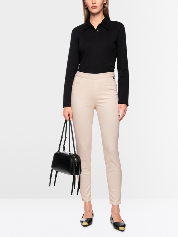 SOFIA slim fit pants with logo waistband