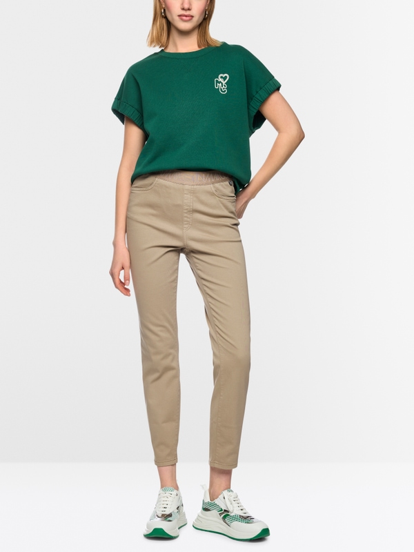 SOFIA slim fit pants with logo waistband