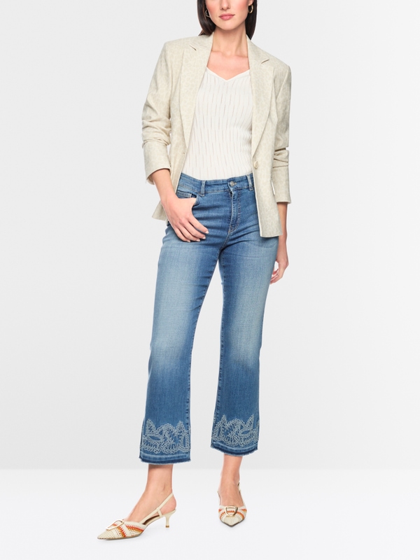 FORLI jeans with paisley embroidery