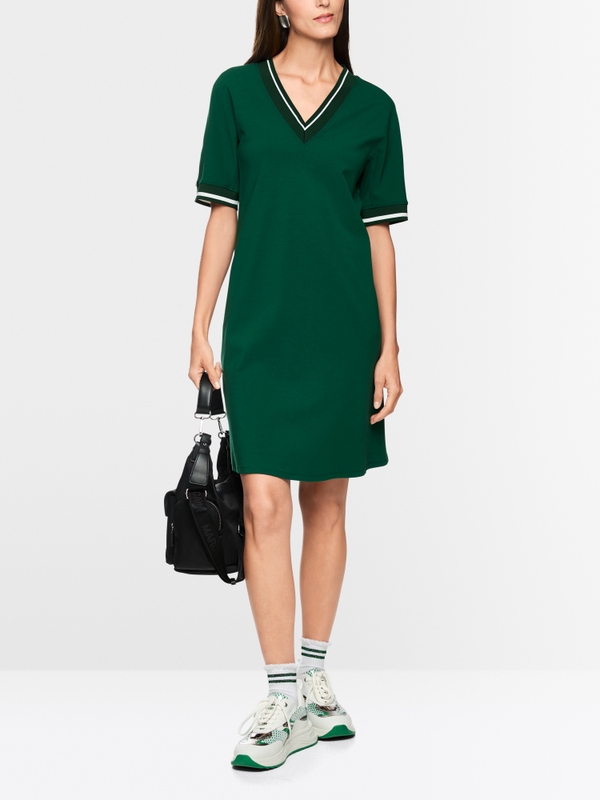 Sporty dress with striped details