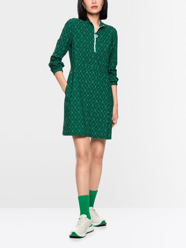 Stretch mini dress with heart print