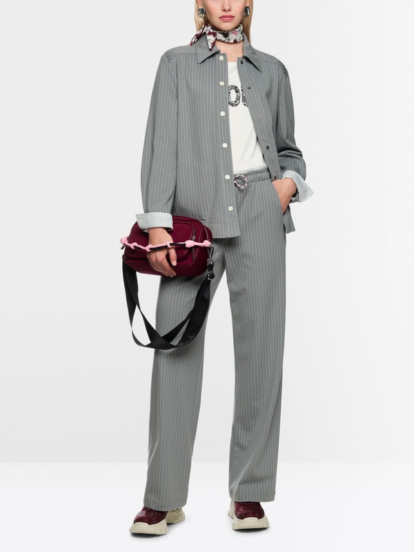 Striped shirt jacket