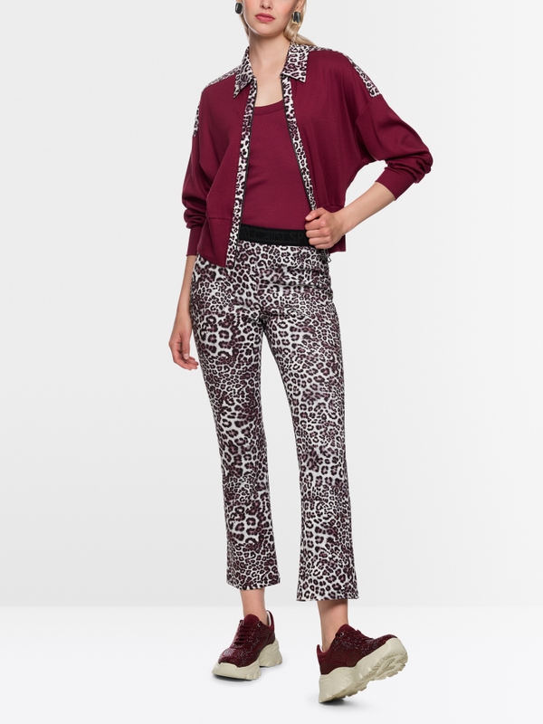 Cardigan with leopard details