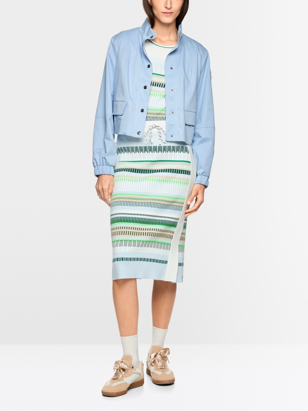 Short cotton jacket with mesh lining