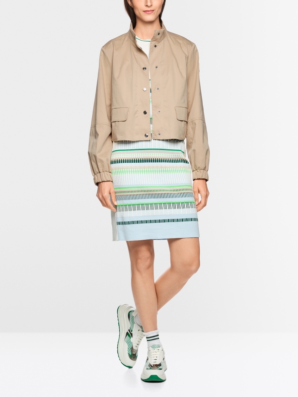 Short cotton jacket with mesh lining