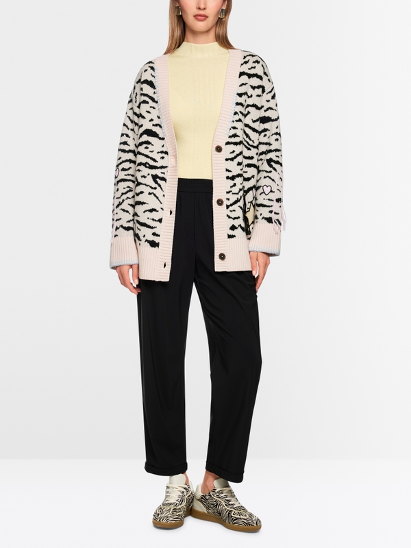 Cardigan long à imprimé animalier