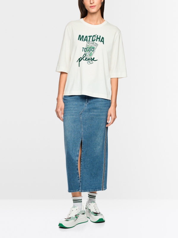 ‘Rethink Together’ matcha print shirt