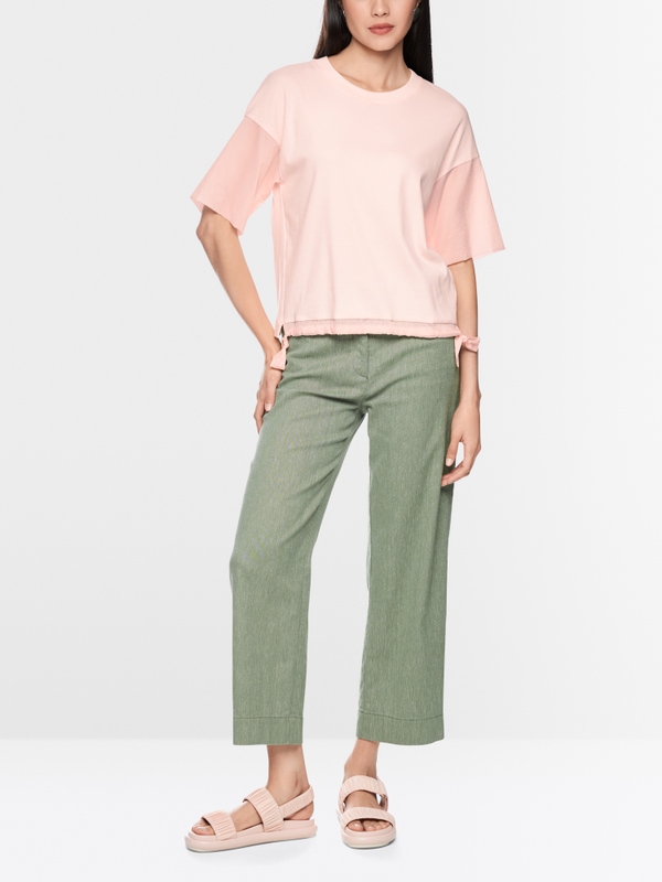 Materials mix T-shirt