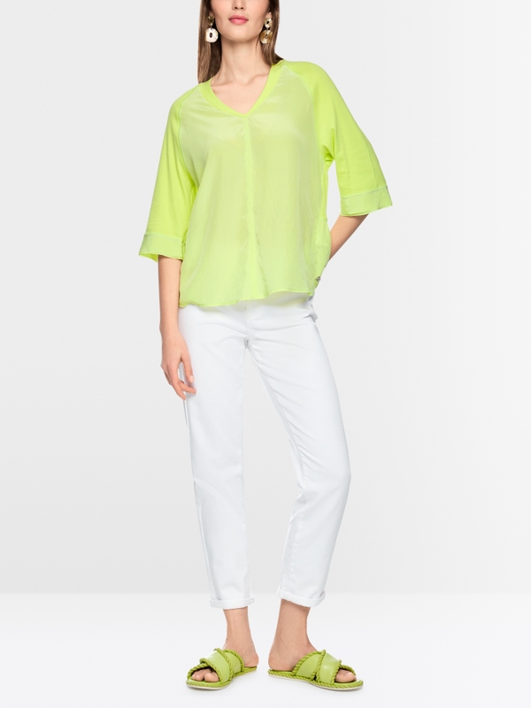 Blouse shirt with 3/4 raglan sleeves
