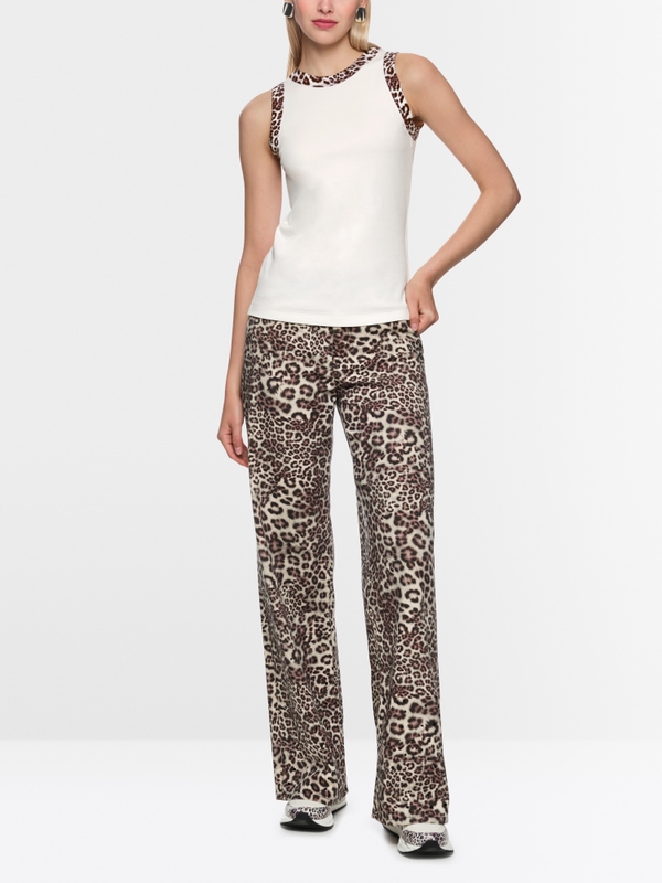 Top with leopard print