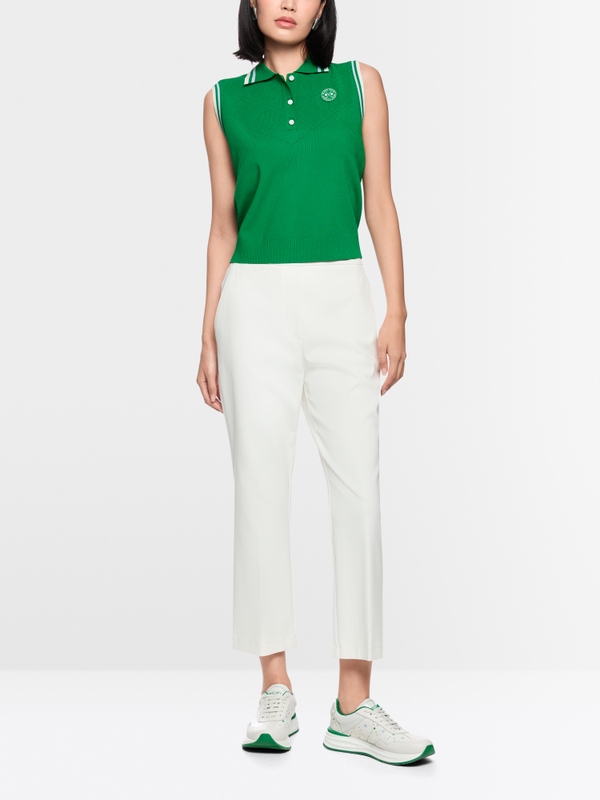 Knitted top with openwork pattern