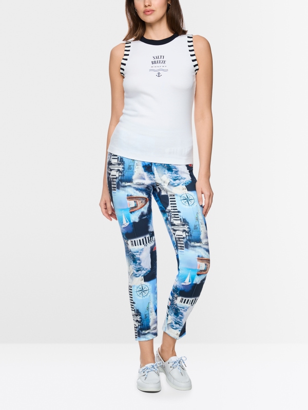 Top à imprimé marin