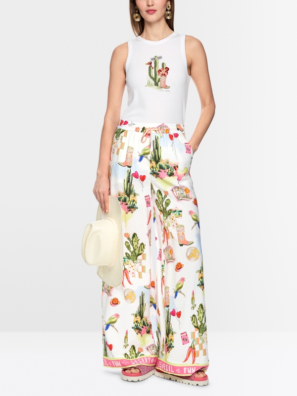 Ribbed top with cactus print