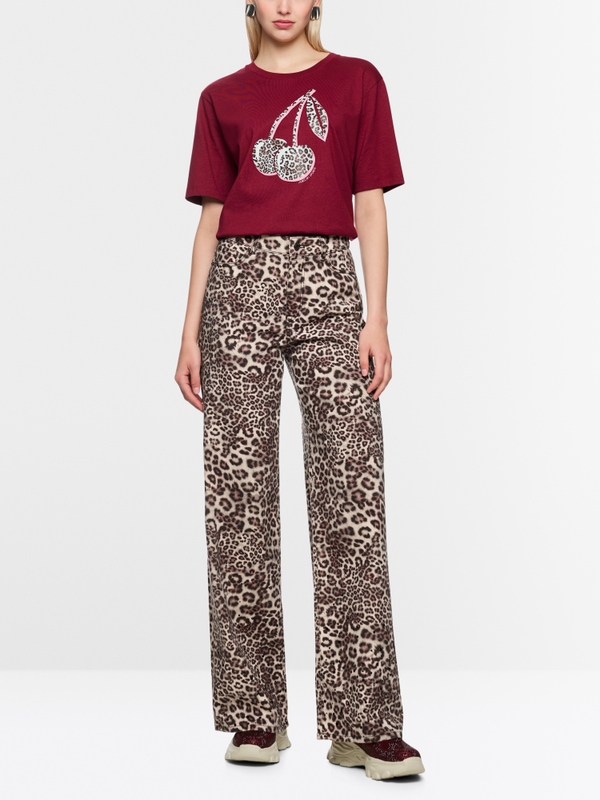 WARRI jeans with leopard print