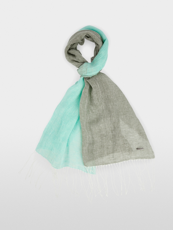 Two-tone linen scarf