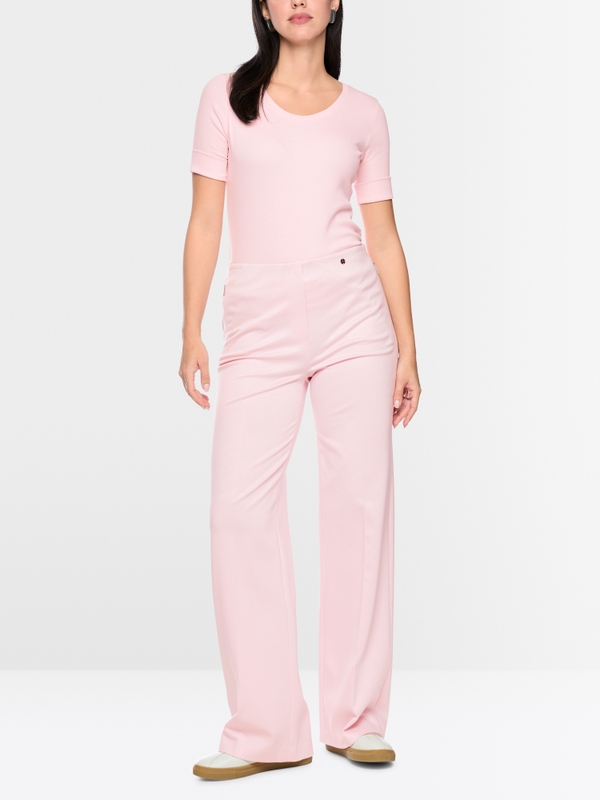Stretch cotton shirt with half sleeves