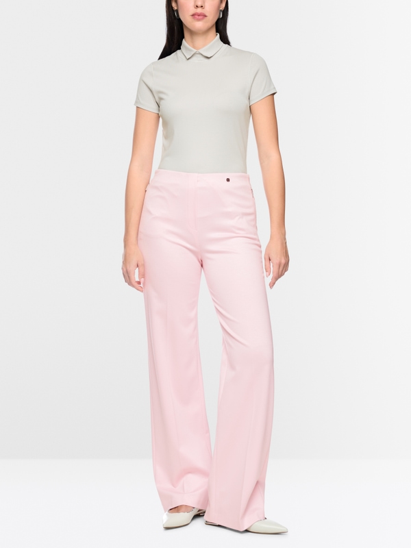 Stretch cotton shirt with raised collar