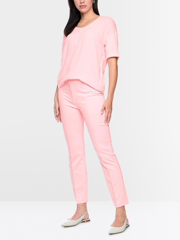 Materials mix blouse-style shirt