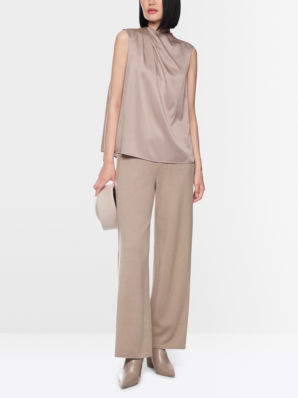 Gathered silk top