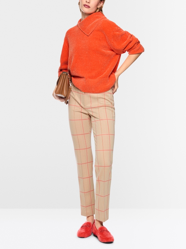 Chenille yarn turtleneck jumper