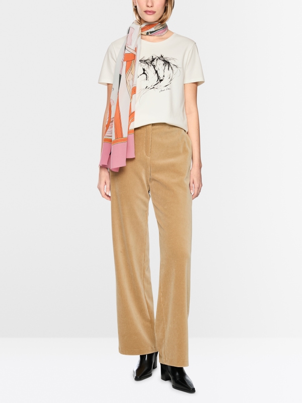 Cotton shirt with horse motif