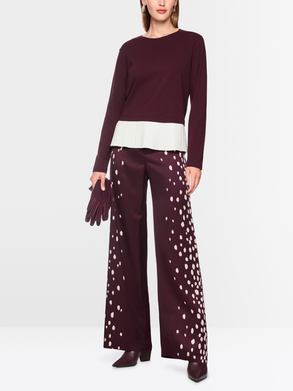 Shirt with pleated flounce detail
