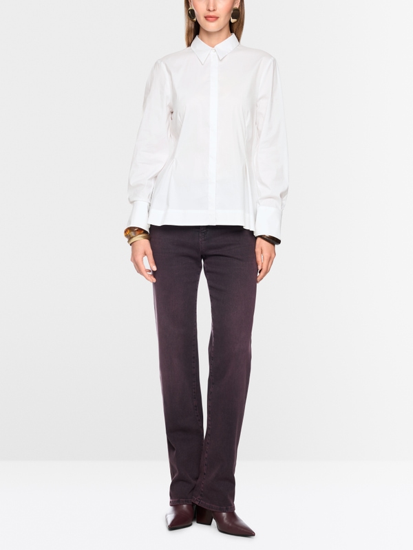 Stretch cotton blouse with seam details