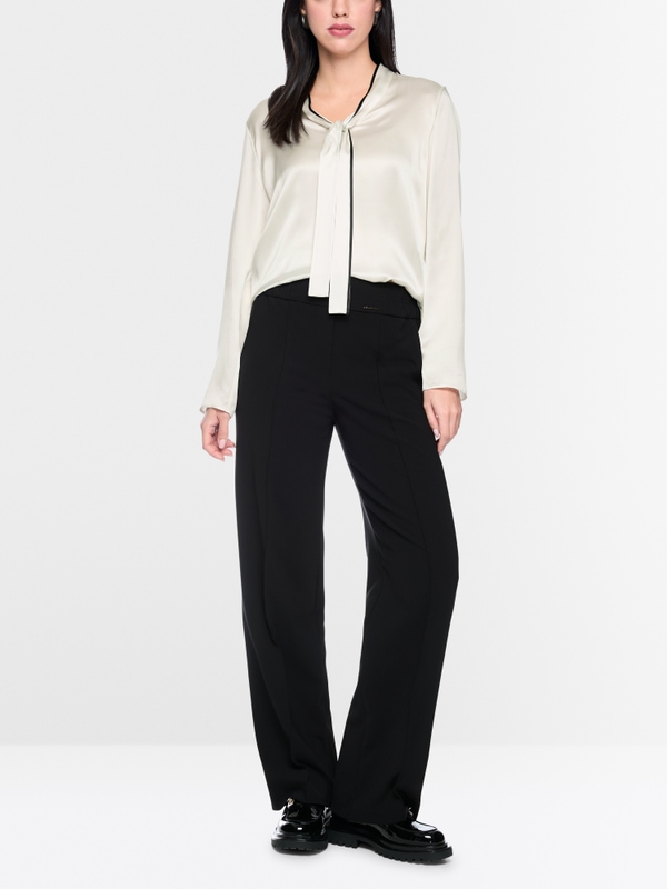 Silk-blend bow blouse