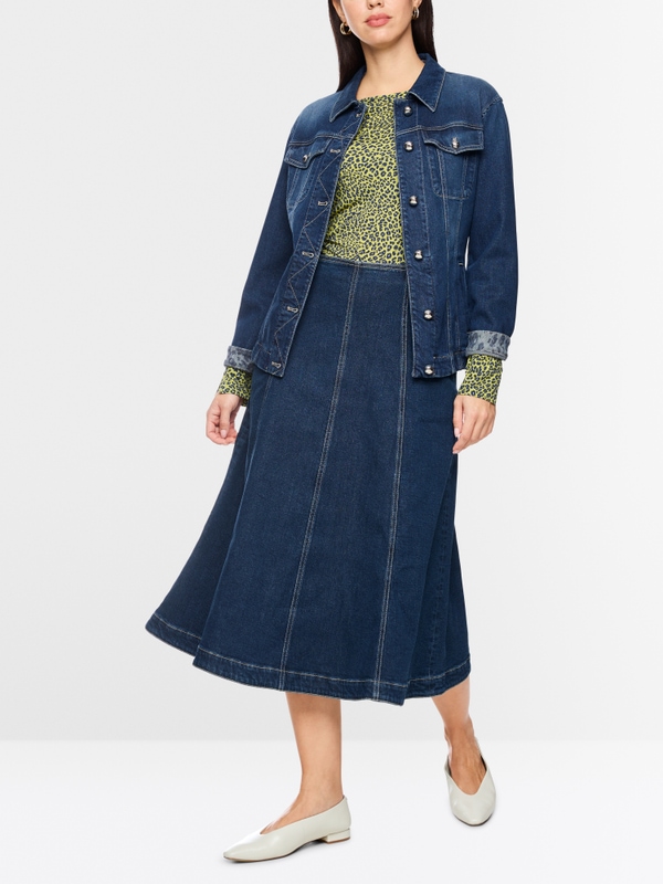 Denim skirt with pleated details