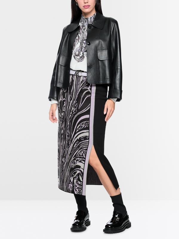 ‘Knitted in Germany’ long midi skirt