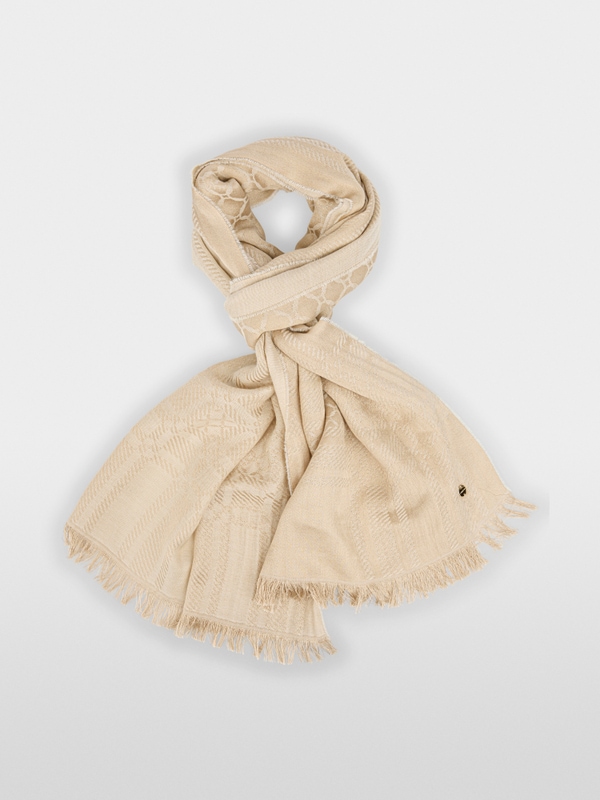 Scarf in a blend of silk and new wool