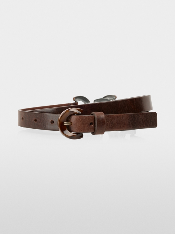 Narrow leather belt