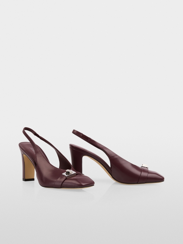 Leather slingback pumps