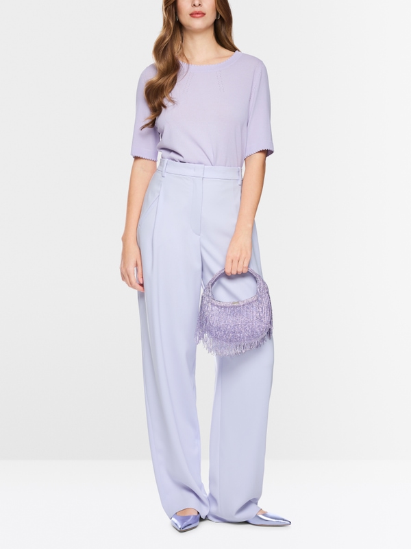 Openwork details short-sleeved jumper