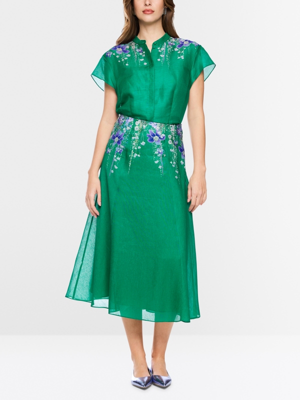 Midi skirt with floral print