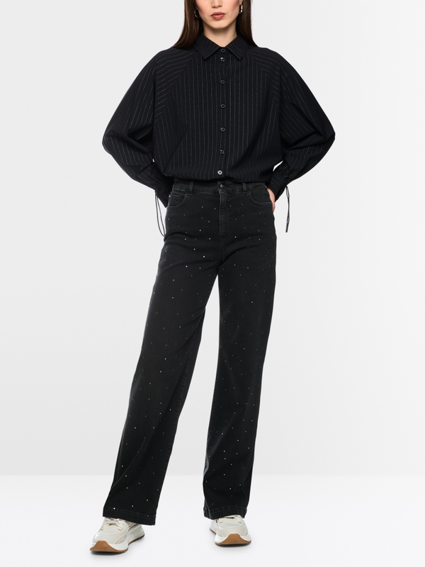 WIGAN wide fit jeans with studs
