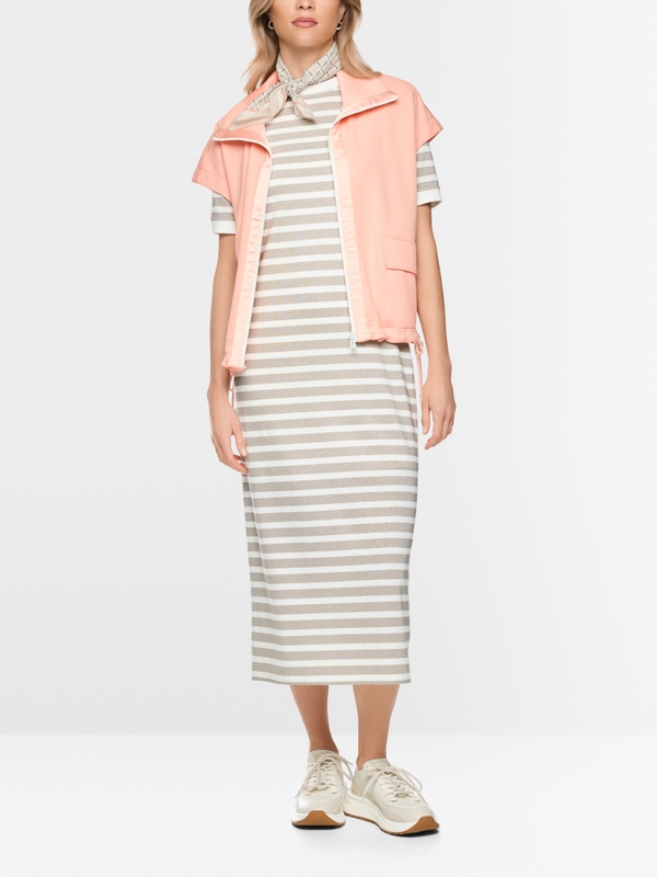 Robe double épaisseur à rayures en lurex