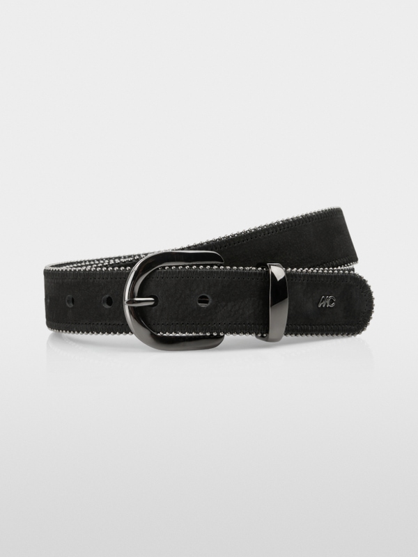 Ceinture en cuir nubuck avec ornements