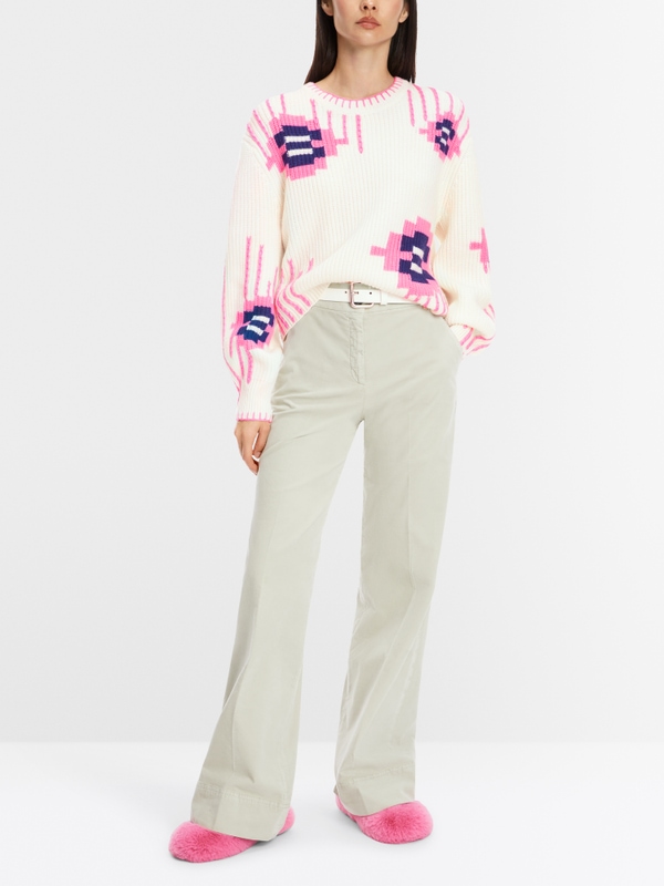 Pullover mit platziertem Knit-Jag-Muster