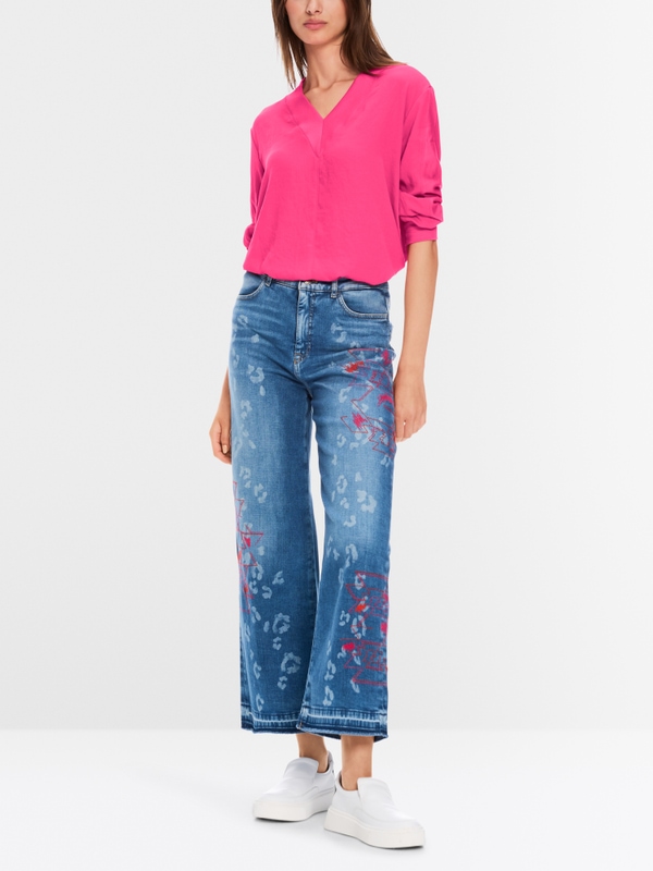 Blouse décontractée en mélange de matières