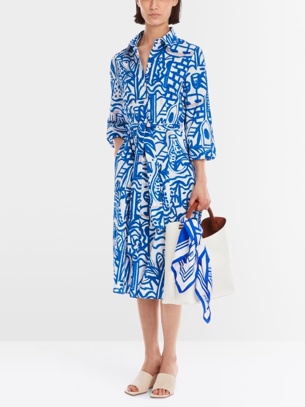 Shirt dress with painting print