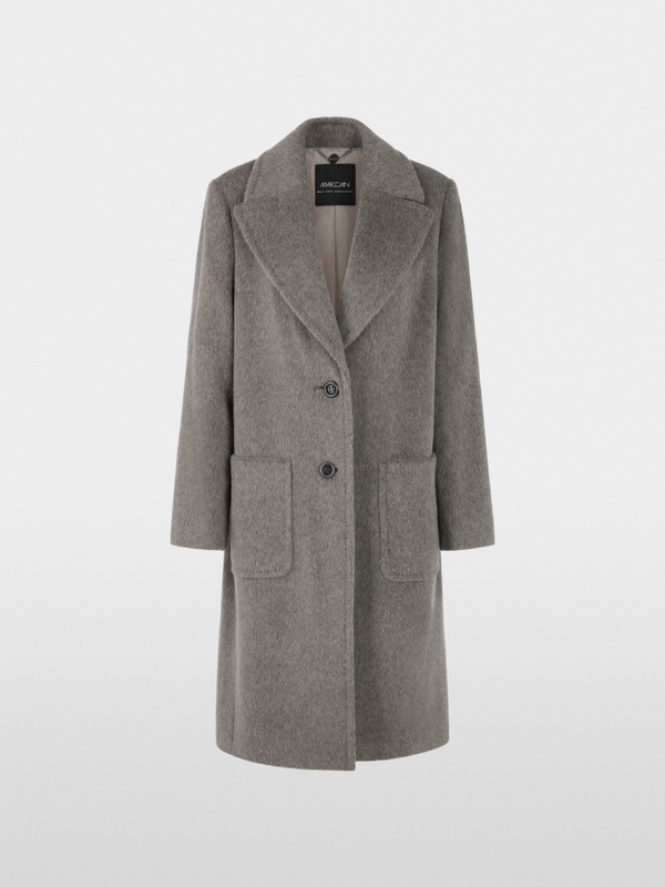 Alpaca wool coat with lapels