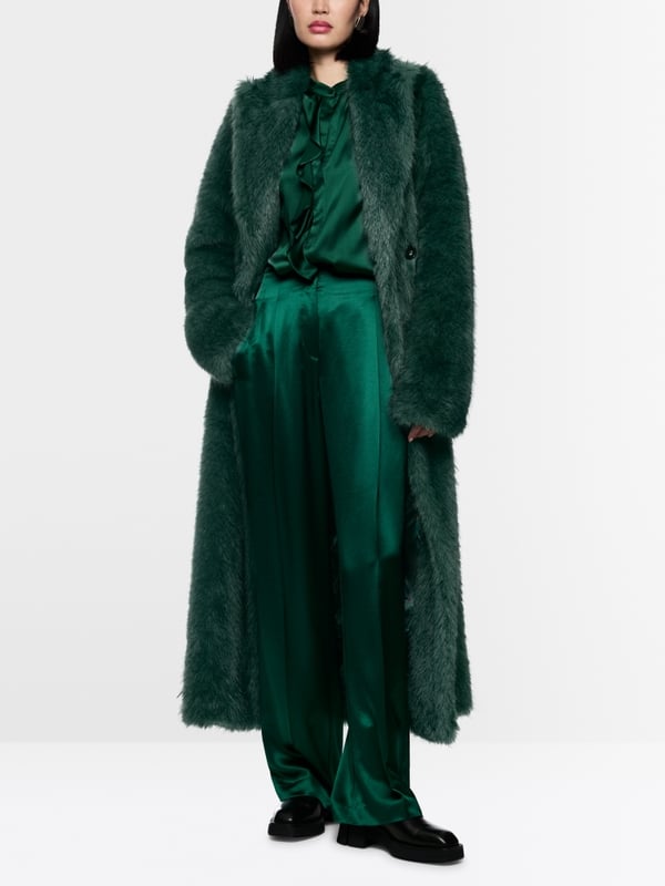 Long faux fur coat