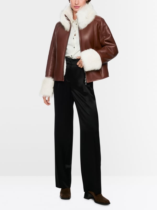 Lambskin jacket with cosy collar