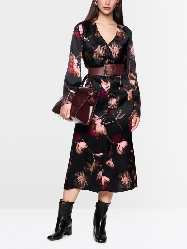 Seidenkleid mit floralem Print