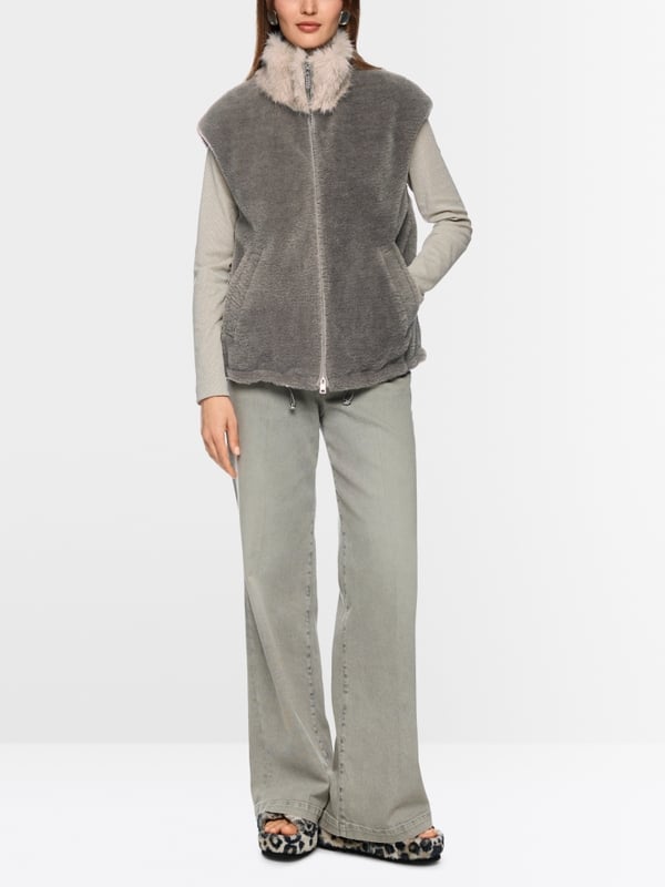Gilet douillet avec col en fausse fourrure