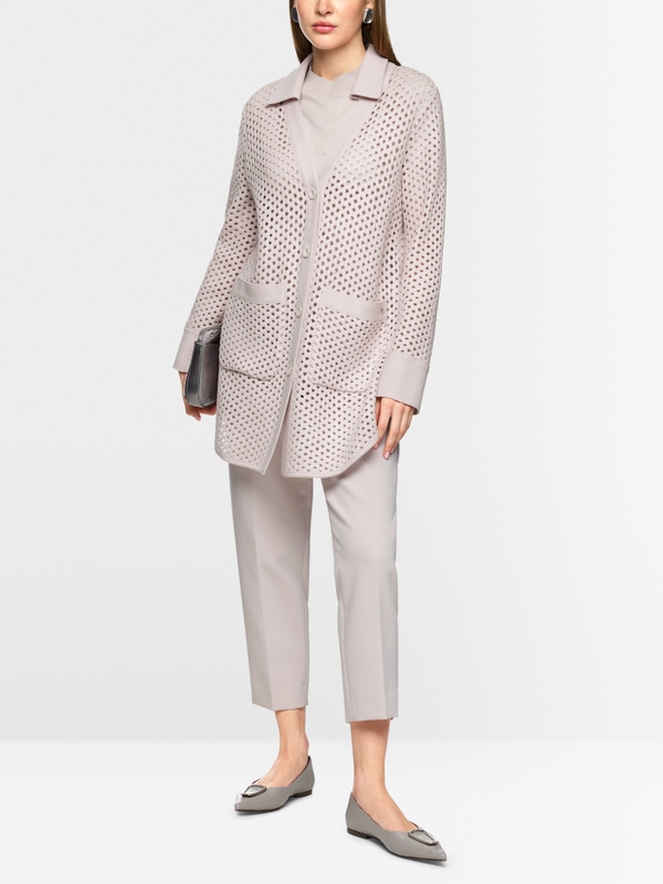 Cardigan met rasterlook, Knitted in Germany