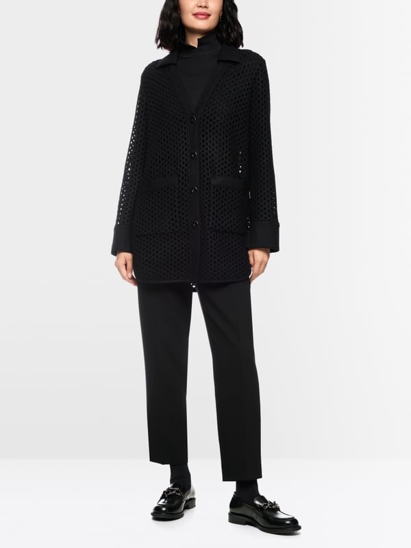 Cardigan met rasterlook, Knitted in Germany